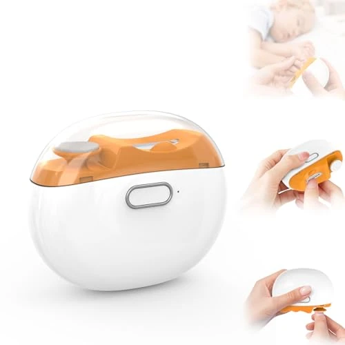 Offerta a tempo: Tagliaunghie Elettrico 2 in 1 per Mani e Piedi, Tagliaunghie Automatico con LED, Tagliaunghie Elettrico Portatile per Unghie con 2 Velocità, Nessun Rumore, per Neonati, Adulti, Anziani - Orange - 0.00% da 29.99 € a 29.99 €