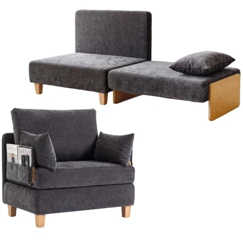 Offerta a tempo: HOMCOM Poltrona Letto Singolo 2 in 1 Trasformabile 94x63x89cm Grigio Scuro - 0.00% da 215.95 € a 215.95 €