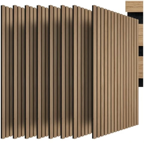 Limited-time offer: tectake® Set of 8 Acoustic Wall Panels, 120 x 60 cm, Real Wood Veneer | Cuttable Acoustic Panels with Sound-Absorbing Felt, 3D Wood Slats & MDF, Easy Installation, for Home & Office, Oak from 168.99 £ to 168.99 £ (save 0.00%)