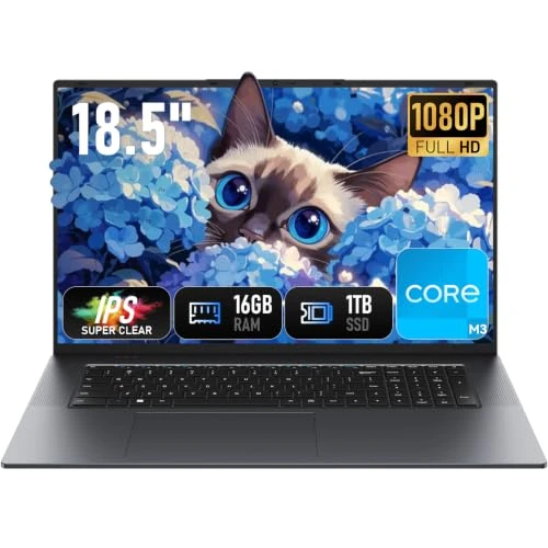 Offerta a tempo: Vowmoon 18.5" PC Portatile Processore 16 GB RAM 1TB SSD, processore dual-core m3-8100Y fino a 3,4 GHz, HDMI, RJ45, ampio schermo, ideale per lavoro da remoto, multitasking e intrattenimento. - 13% da 459.89 € a 399.99 €