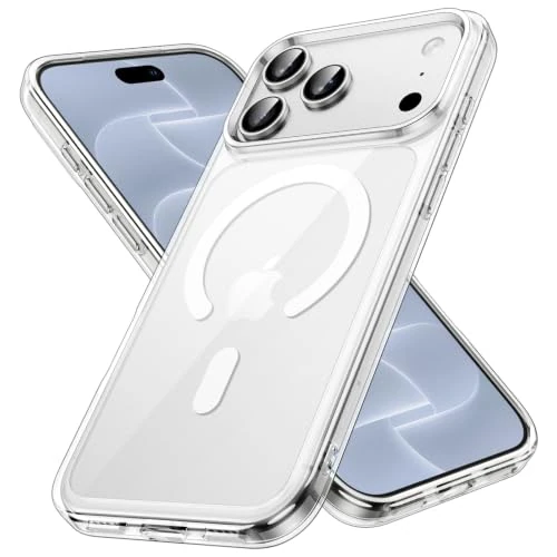 Offerta a tempo: JETech Cover Magnetica per iPhone 18 Pro, Trasparente | Compatibile con MagSafe, Custodia Anti-Ingiallimento, Protezione Antiurto, Retro Trasparente Resistente ai Graffi - 5% da 13.99 € a 13.29 €