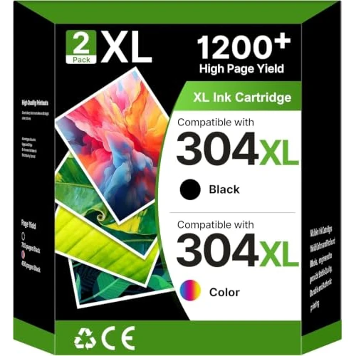 Offerta a tempo: 304XL Sostituzione per Cartucce HP 304 Nero e Colore per HP DeskJet 3760 - 40% da 53.00 € a 31.89 €