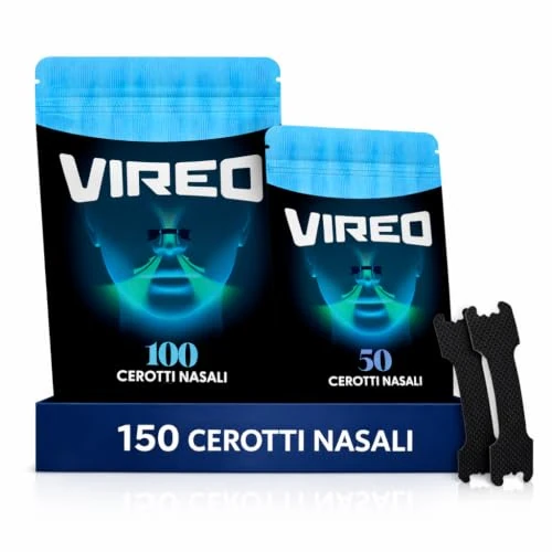 Offerta a tempo: Vireo® Cerotti Nasali Neri 150 pezzi, Strisce Nasali, Cerotti Naso Forma Tradizionale, Alta Tenuta, Qualità Premium, Sonno e Uso Quotidiano - 57% da 34.99 € a 14.99 €