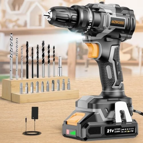 Offerta a tempo: AKZWOXRO Trapano Avvitatore Brushless 21 V, 42N.m, Batteria 2,0 Ah - 5% da 59.99 € a 56.99 €
