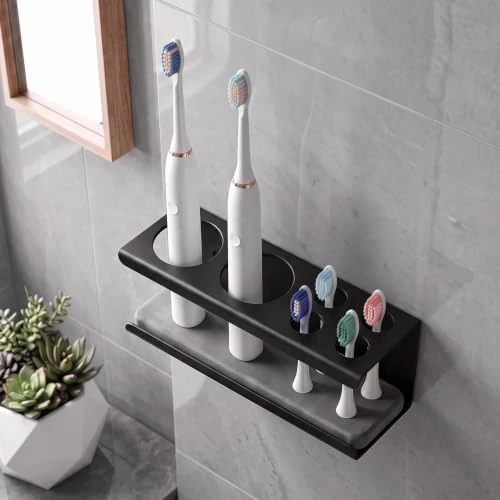 Offerta a tempo: VINATO Porta spazzolini elettrico, Supporto da parete per spazzolini, Nero - 0.00% da 12.99 € a 12.99 €