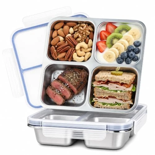Offre limitée : VINATO 720ml Boîte à Snack en Acier Inoxydable à 4 Compartiments de 12.99 € à 12.99 € (0.00% de remise)