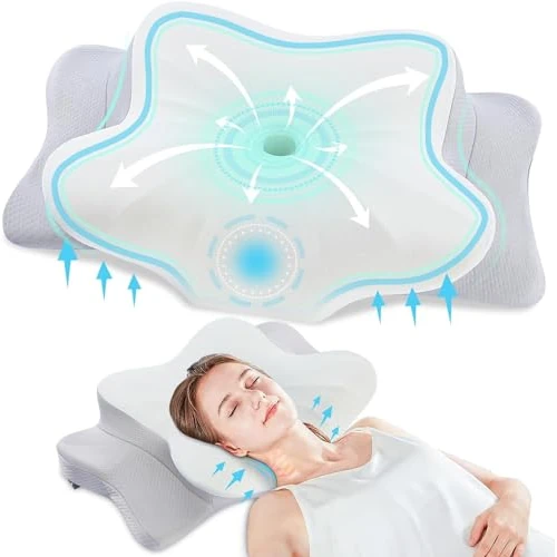 Offerta a tempo: DONAMA Cuscino Cervicale Memory Foam Ergonomico 2 Altezze Rinfrescante - 60% da 99.99 € a 39.99 €