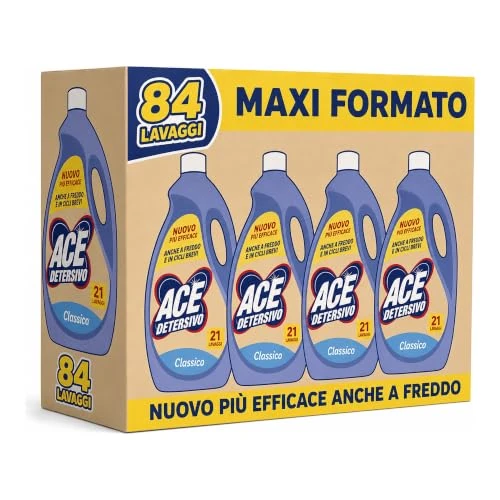 Offerta a tempo: ACE Detersivo Igienizzante Classico, Bucato pulito e fresco, 84 lavaggi - 25% da 16.00 € a 12.00 €