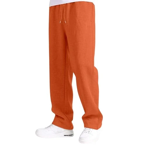Offerta a tempo: Pantaloni Tuta Uomo,Pantaloni Tuta Uomo Sportivi Baggy Jogger Palestra Ginnastica Sportwear Tasche Coulisse Casual Fitness Versatile, per Il Tempo Libero Pantalone Larghi per Running Sport Arancione M - 0.00% da 23.98 € a 23.98 €