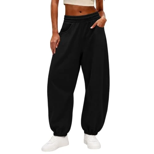 Offerta a tempo: szvbofueck Pantaloni Harem Jogger Donna A Vita Alta, Pantaloni Lunghi Sportivi da Palestra, Larghi con Tasche, Elastico Caviglia, Pantaloni Tutte Stagioni per Fitness, Running, Sport, Casual Y2K - 0.00% da 29.98 € a 29.98 €