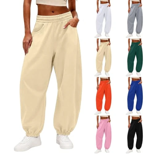 Offerta a tempo: szvbofueck Pantaloni Harem Jogger Donna A Vita Alta, Pantaloni Lunghi Sportivi da Palestra, Larghi con Tasche, Elastico Caviglia, Pantaloni Tutte Stagioni per Fitness, Running, Sport, Casual Y2K - 0.00% da 29.98 € a 29.98 €