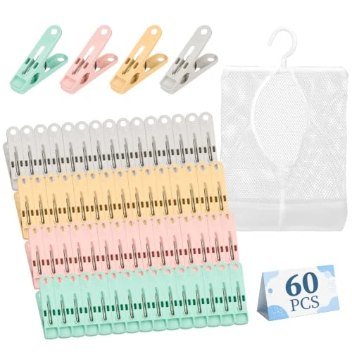 Offerta a tempo: Alyvisun 60 Mollette da Bucato con Sacchetto e Molle Resistenti - 0.00% da 7.99 € a 7.99 €