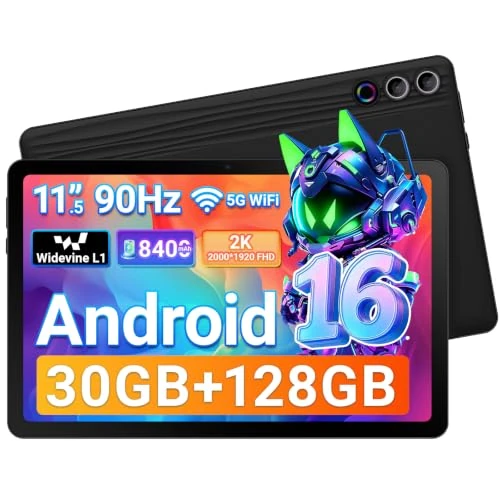 Offerta a tempo: Gleeso Tablet 11,5 Pollici Android 16 con Gemini AI, Processore Octa-Core, 30GB RAM Espandibile fino a 2TB TF, Display 2K 90Hz, Batteria 8400mAh, Tablet Portatile per Studenti e Lavoro Aziendale - 19% da 159.99 € a 129.99 €