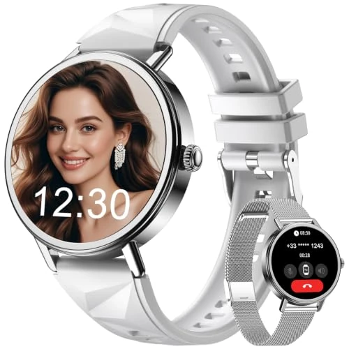 Offerta a tempo: Blackview Smartwatch Donna, Effettua e Rispondi alle Chiamate, Orologio Smartwatch Fitness con 1.26' HD 112+ Sportive/SpO2/Monitoraggio del Sonno/Cardiofrequenzimetro per Android IOS - 70% da 199.99 € a 59.99 €