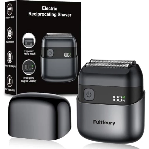 Offerta a tempo: Mini Rasoio Elettrico Uomo Portatile, Rasoio da Barba e Viso Senza Fili IPX7 Impermeabile con Display LED, Ricarica Rapida USB-C, Lame di Precisione e Tecnologia Micro-Pettine per Viaggi e Casa Nero - 62% da 129.99 € a 49.99 €