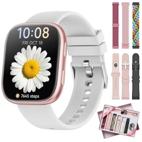 Offerta a tempo: Smartwatch Donna con 7 Cinturini, 1,83'' Orologio Smartwatch con Chiamate Bluetooth, Notifiche, Contapassi, Sonno, Cardiofrequenzimetro, SpO2, Smart Watch per Android iOS, Regali Compleanno Donna - 73% da 159.99 € a 43.99 €