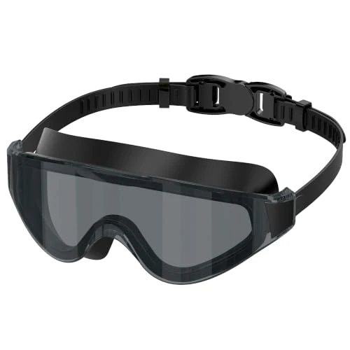 Offerta a tempo: Ambienden Occhialini Nuoto Adulti Grande Montatura Lenti Chiare | Lenti chiare HD, Vista 180°, Guarnizione silicone 3D, Protezione UV, Cinturino regolabile - 44.86% da 27.55 € a 15.19 €