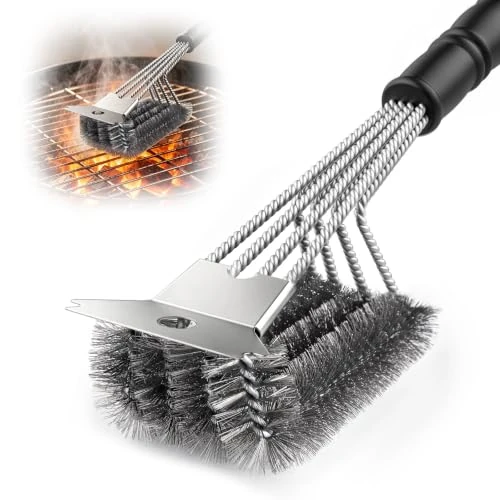 Limited-time offer: Alyvisun BBQ Cleaning Brush, 4-Branch Grill Brush with Steel Scraper from 9.99 £ to 9.99 £ (save 0.00%)