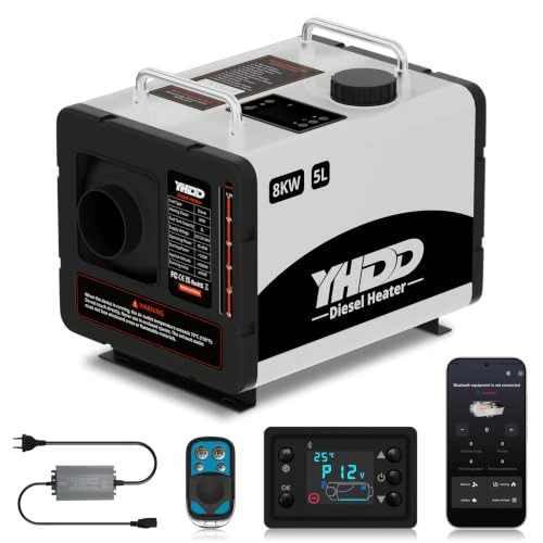 Zeitlich begrenztes Angebot: YHDD 8 KW tragbare Diesel-Standheizung 12V-24V mit Bluetooth, 5L Tank für Wohnmobile und Garagen von 213.99 € auf 213.99 € (0.00% Rabatt)