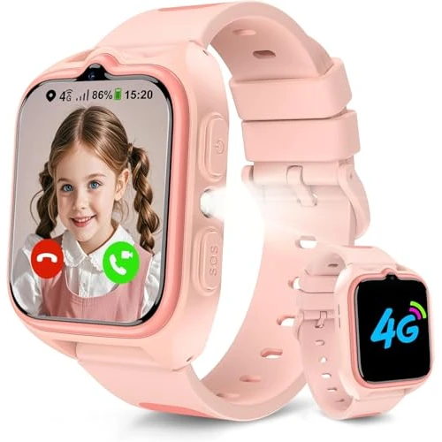 Offerta a tempo: Smartwatch Bambini, 4G Smartwatch con Videochiamate, Chat Vocale, 1.75" Orologio Intelligente Bambini con GPS, Chiamate, SOS, Modalità Scuola, Sveglia, Pedometro, Giochipuzzle 800mAh Batteria - 50% da 119.99 € a 59.99 €