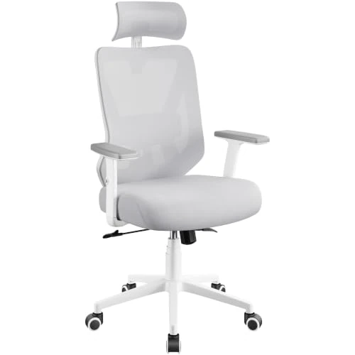 Offre limitée : Yaheetech Chaise de Bureau Ergonomique Inclinaison Verrouillable Blanc/Gris de 119.99 € à 119.99 € (0.00% de remise)