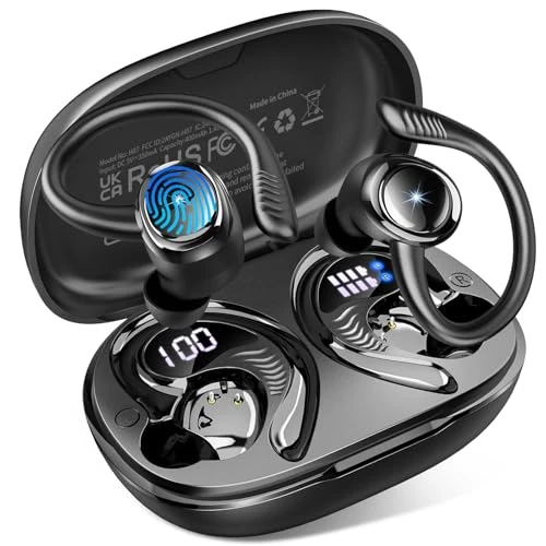 Offerta a tempo: Cuffie Bluetooth Sport, Auricolari Bluetooth 5.4 HiFi Stereo con 4 ENC Mics - 70% da 99.99 € a 29.99 €