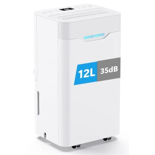 Offerta a tempo: Deumidificatore Casa 12L/24h,Deumidificatore Portatile Silenzioso 100m³/40㎡ | 3 Modalità, Timer 24H, Deumidificazione Smart, Basso Consumo, Deumidificatore Professionale con Tubo di Scarico - 36% da 159.99 € a 102.88 €