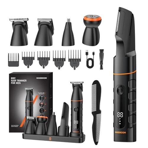 Offerta a tempo: MAXGROOM 5 in 1 Rasoio Elettrico Corpo Uomo, IPX6 Rasoio Parti Intime Uomo - 38% da 79.99 € a 49.99 €