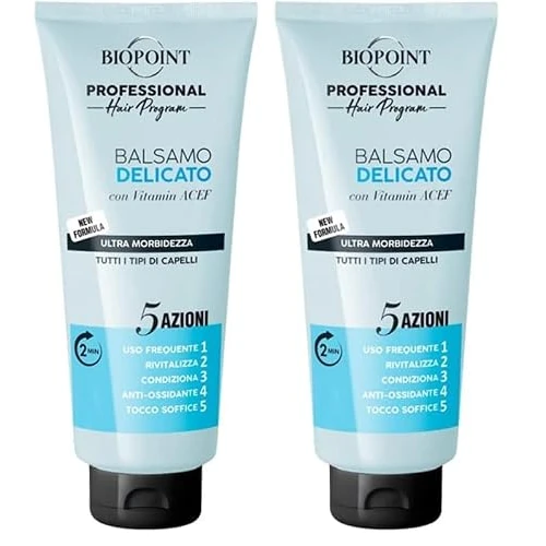 Offerta a tempo: Biopoint Professional Hair Program - Balsamo Delicato, Formula Arricchita con Vitamine ACEF, per Capelli Ultra Morbidi, 350ml (Confezione da 2) - 34% da 15.80 € a 10.38 €