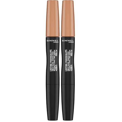Offerta a tempo: Rimmel London Rossetto Liquido Provocalips, Formula Lunga Tenuta 2 Step, per labbra dal colore pieno e dal finish vinilico, Tonalità 115 Best Undressed, 6ml (Confezione da 2) - 30% da 21.22 € a 14.90 €