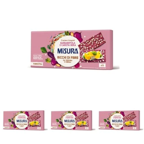 Offerta a tempo: Misura Fibrextra Crackers Integrali Barbabietola e Carota Nera (Confezione da 4) - 41% da 10.36 € a 6.12 €