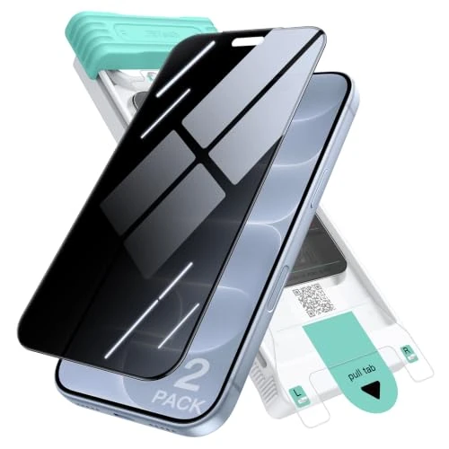 Offerta a tempo: JETech 3D 9H+ Privacy Pellicola Protettiva per iPhone 18 Pro, 2 Pezzi | Vetro Temperato, Installazione Auto-Allineante, Anti-Spia, Copertura Totale, Anti-Impronte, Compatibile con Cover - 5% da 23.99 € a 22.79 €