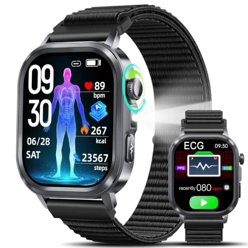 Offerta a tempo: 2026 AI GPT Smartwatch ECG+Pressione,HRV,Sonno,Analisi AI App,1.95"AMOLED - 35% da 99.99 € a 64.99 €