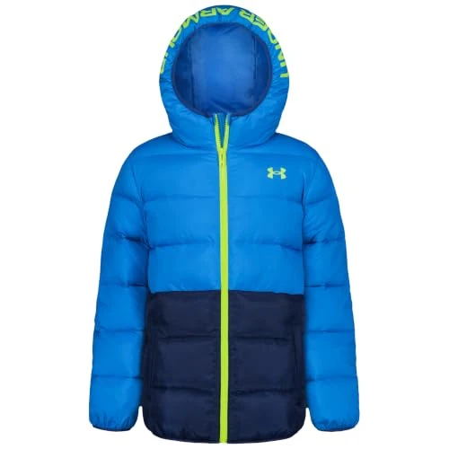 Offerta a tempo: Under Armour Giacca Piumino Pronto Colourblock per Bambino con Tecnologia UA Storm – Invernale Calda e Leggera con Cappuccio, Tasche con Bottoni a Pressione, Aegean Blu, 6-7 Anni - 22% da 70.00 € a 54.71 €