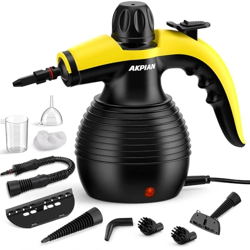 Offerta a tempo: AKPIAN Pulitrice a Vapore Portatile, Steam Cleaner con 10 Accessori - 36% da 69.99 € a 45.12 €