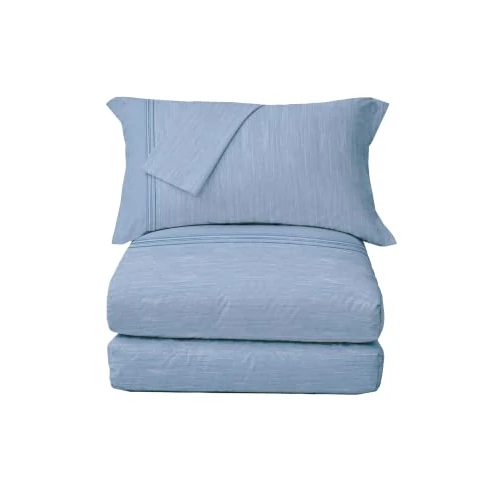 Offerta a tempo: hermet Set Sacco Copripiumino Matrimoniale, Parure Copripiumino Effetto Melange, Sacco + 2 Federe, 2 Piazze, 100% Cotone - 0.00% da 29.90 € a 29.90 €
