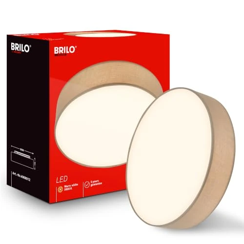 Offerta a tempo: BRILONER Plafoniera LED con paralume in tessuto, 2.600 lm, 24 W, tortora | luce bianco caldo, plafoniera camera da letto, plafoniere, lampadario, illuminazione soggiorno, Ø380x105mm, durata 25.000 h - 0.00% da 39.95 € a 39.95 €
