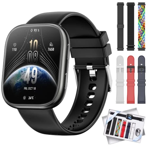 Offerta a tempo: Smartwatch Uomo Donna con 7 Cinturini, 1,83'' Orologio Smartwatch con Chiamate Bluetooth, Notifiche, Contapassi, Sonno, Cardiofrequenzimetro, SpO2, Smart Watch per Android iOS, Regali Compleanno - 67% da 109.99 € a 36.09 €