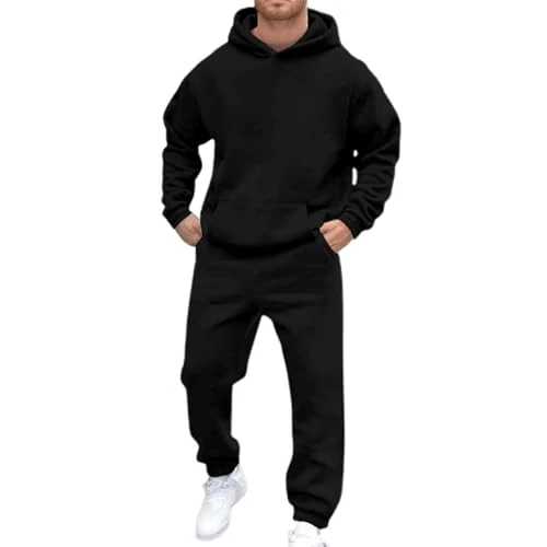 Offerta a tempo: Generico Tute Uomo Completa Invernale Tuta da Ginnastica da Uomo Tuta Completo con Cappuccio Felpata Felpa Sportiva e Pantaloni Completo Elegante Casual Classic Invernale Casa - 0.00% da 38.86 € a 38.86 €