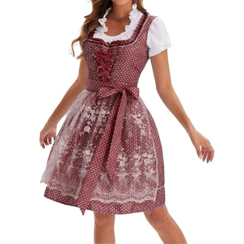 Offerta a tempo: Dirndl Donna Oktoberfest Bavarese Vestito Cerimonia Tradizionale Festival Costumi Tradizionali Elegante Abito Costume Per Oktoberfest, Feste Della Birra, Occasioni Speciali, Spettacoli Bordeaux L - 0.00% da 49.98 € a 49.98 €