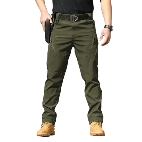 Offerta a tempo: Sobzia Pantaloni da Lavoro Uomo, Pantaloni Cargo Uomo Elasticità Asciugatura Rapida Multi Tasche Pantalone Traspiranti Leggeri Morbida Resistente Pantalone Verde L - 0.00% da 25.98 € a 25.98 €