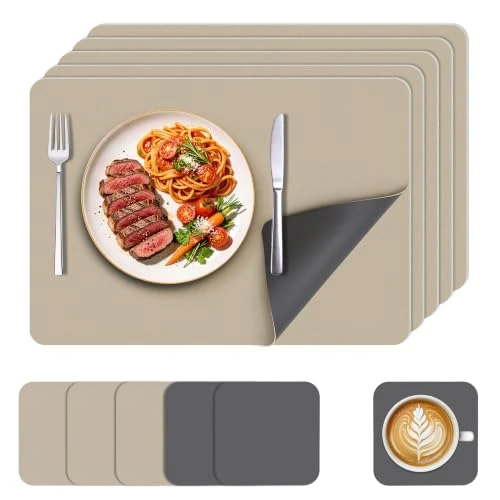 Zeitlich begrenztes Angebot: KitchenBoss Tischsets Abwaschbar Platzsets Doppelseitige Platzdeckchen von 18.99 € auf 18.99 € (0.00% Rabatt)