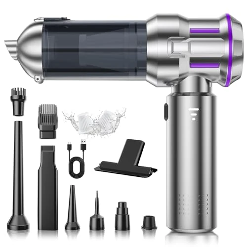 Offre limitée : Aspirateur à Main, 32000Pa Aspirateur Voiture Puissant sans Fil | Vidage Automatique 1 Touche & 4-en-1 Mini Aspirateur avec Moteur sans Balai, Idéal pour les Poils D'animaux,Voiture,Maison de 59.99 € à 26.00 € (57% de remise)