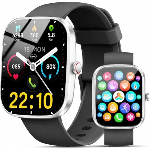 Offerta a tempo: 2026 Smartwatch Uomo Donna, 100+ Sportive Fitness Tracker con Sonno Contapassi Cardiofrequenzimetro, 1.91" Smartwatch con Effettua/Risposta Chiamate, Impermeabil IP68 Smart Watch per Android/iOS - 72% da 89.99 € a 24.99 €