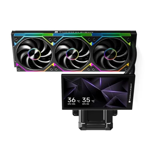 Offerta a tempo: Thermalright TR Dynamic Vision 360 ARGB Black - Refrigeratore liquido per | Display LCD quadrato da 5 pollici per immagini, pompa magnetica ad alte prestazioni per risoluzione 854 x 480 - 0.00% da 103.90 € a 103.90 €