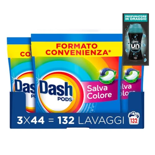 Offerta a tempo: Dash Pods SalvaColore Detersivo Lavatrice in Capsule, 132 Lavaggi +Campione - 42% da 63.99 € a 36.99 €