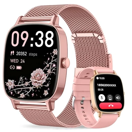 Offre limitée : coioc Montre Connectée Femme avec Fonction Téléphone, Écran HD 1,85 Pouce, 120+ Modes Sportifs, Cardiofréquencemètre, Sommeil, IP68 Étanchéite, Compatible avec Android iOS-Rose Rose de 99.99 € à 20.99 € (79% de remise)