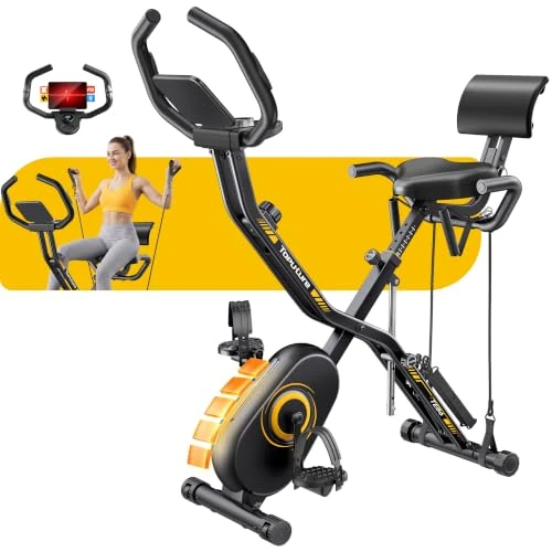 Offerta a tempo: Nuova Toputure Cyclette da Casa Pieghevole con APP, Cyclette Pieghevole 5 in 1 con 16 Livelli di Resistenza, Display LCD e Cardiofrequenzimetro, Fasce Elastiche, Ultra Silenziosa, Portata 150 kg - 31% da 329.99 € a 227.99 €