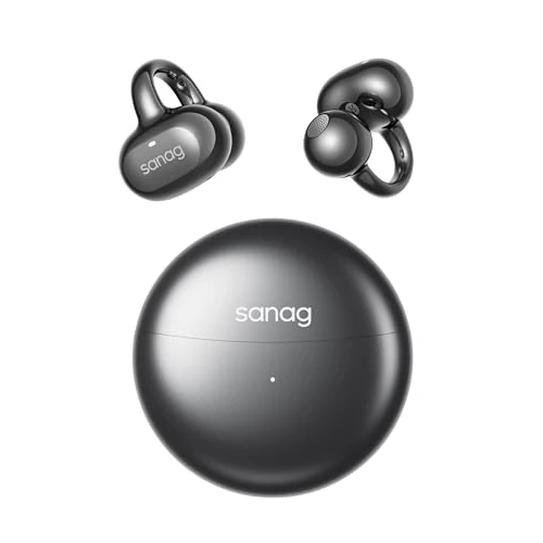 Tijdelijke aanbieding: SANAG Open ear hoofdtelefoon, clip-on hoofdtelefoon, Bluetooth 6.0, 42 uur speeltijd, IP67 waterdicht, ENC ruisonderdrukking voor oproepen, veilige grip voor hardlopen, fietsen en wandelen, zwart van 89.99 € naar 89.99 € (0.00% kort