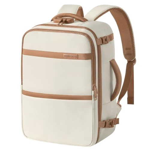 Limited-time offer: SONGMICS Ryanair Cabin Bag, 40x25x20 Underseat Travel Backpack, 20L | Water-Resistant Flight Bag, TSA Carry on Travel Bag, Fit 14'' Laptop Rucksack, with USB Charging Port, Warm White RBF003W101 from 16.99 £ to 13.59 £ (save 20%)